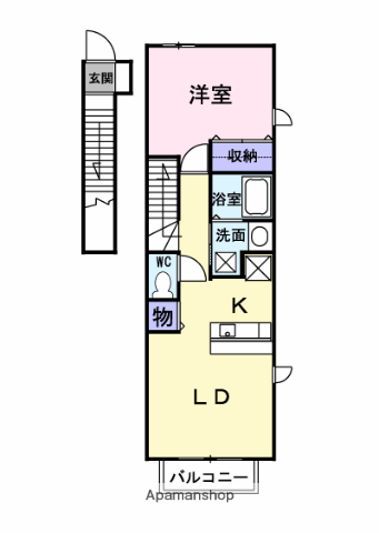 メゾンドールⅢ(1LDK/2階)の間取り写真