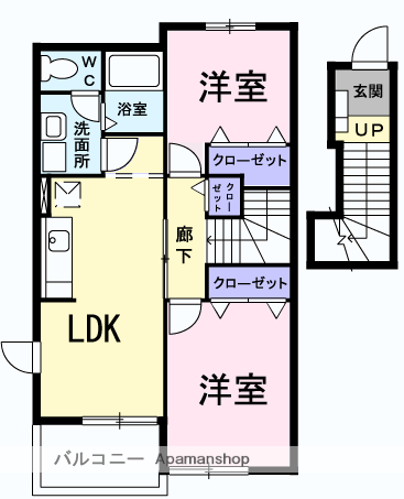 センプリーチェ(2LDK/2階)の間取り写真