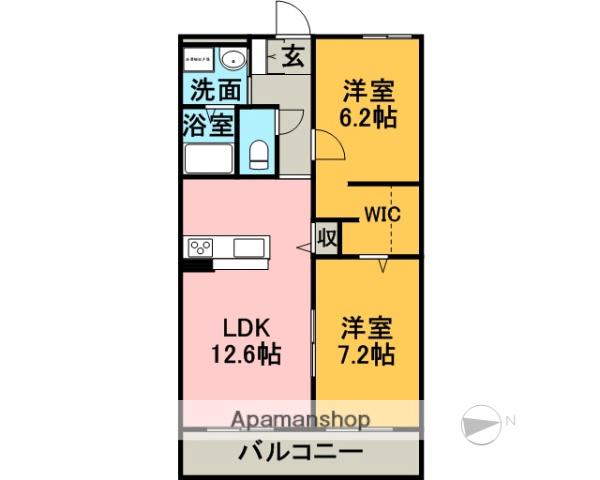 YAMAIWA (2LDK/1階)の間取り写真