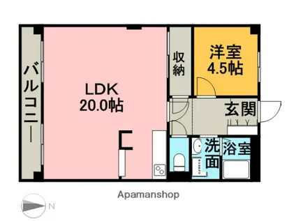 サンハイツ(1LDK/9階)の間取り写真