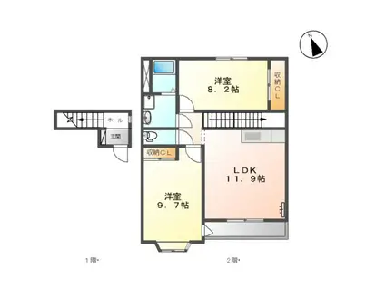 パレットボックス(2LDK/2階)の間取り写真