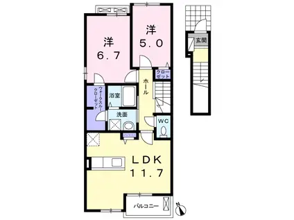 セプタンヴル(2LDK/2階)の間取り写真