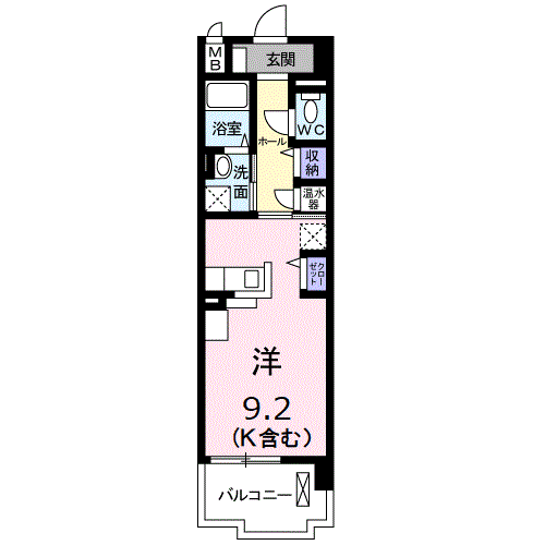 ステュディオ ジオ(ワンルーム/2階)の間取り写真