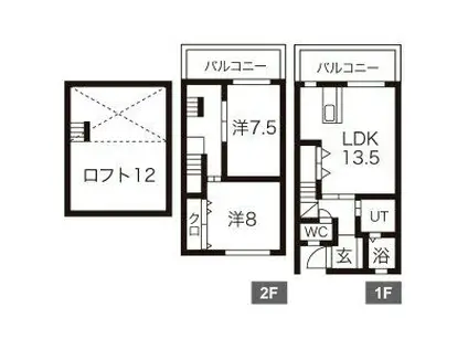 フレグランスダイワII(2LDK/1階)の間取り写真