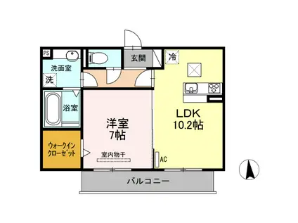 サンライズS(1LDK/1階)の間取り写真