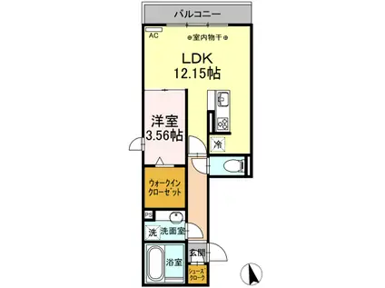 東海道本線 岐阜駅 徒歩8分 3階建 築5年(1LDK/3階)の間取り写真
