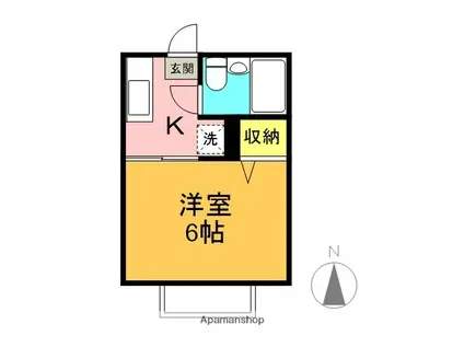 シティハイム五反田(1K/2階)の間取り写真