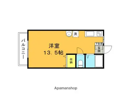 グリーンシティ北洞(ワンルーム/2階)の間取り写真