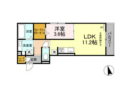 D-ROOM本荘イースト(1LDK/2階)の間取り写真
