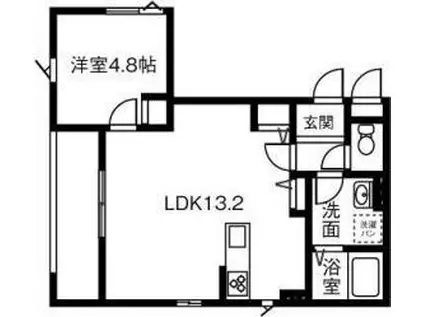 BB岐阜マンション(1LDK/3階)の間取り写真