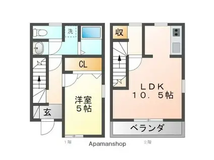 リーブルファイン則武東(1LDK/2階)の間取り写真