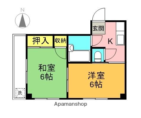 忠節橋北ビル(2K/5階)の間取り写真