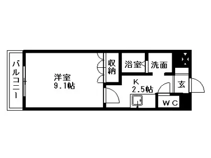 リュクス大杉(1K/1階)の間取り写真