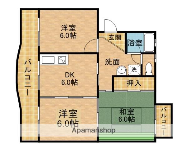 コーポラスエルピス(3DK/2階)の間取り写真