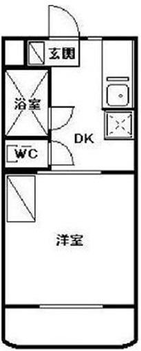 サントール宮竹(1DK/2階)の間取り写真