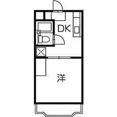 フォルクローレペルシュ(1DK/4階)の間取り写真