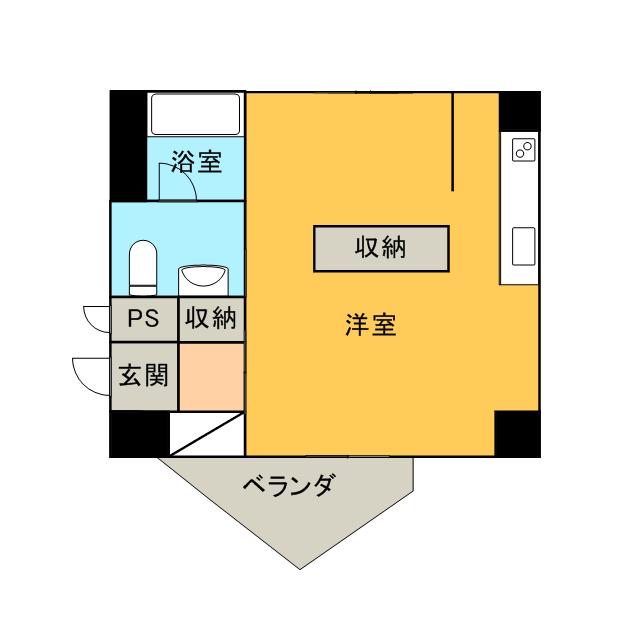 サンフレア日出町(1LDK/8階)の間取り写真
