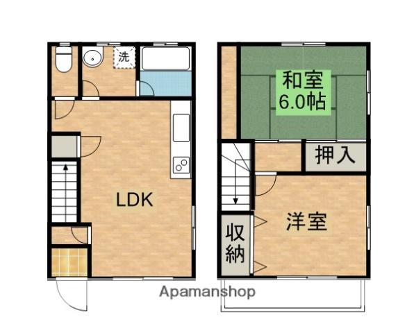 プレミール加藤(2LDK/1階)の間取り写真