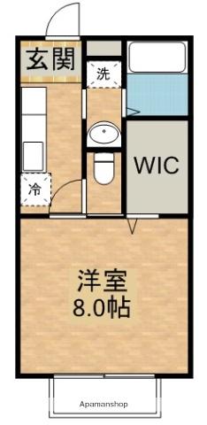 ペアパレス(1K/2階)の間取り写真