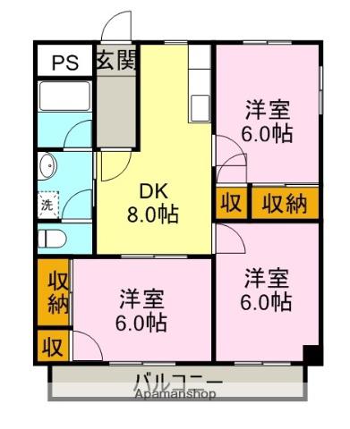 遠藤マンション(3DK/2階)の間取り写真