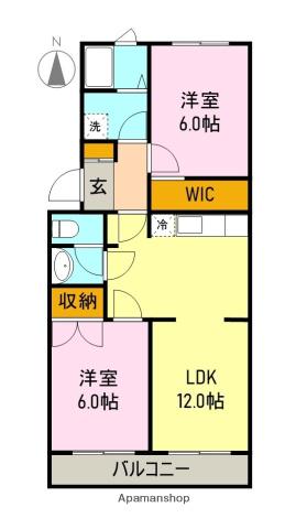 ホワイトハイツ(2LDK/3階)の間取り写真