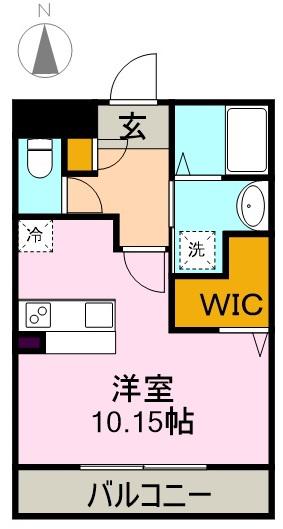 エステートベル(ワンルーム/2階)の間取り写真