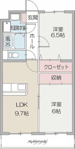 シャドーヒルⅡ(2LDK/3階)の間取り写真