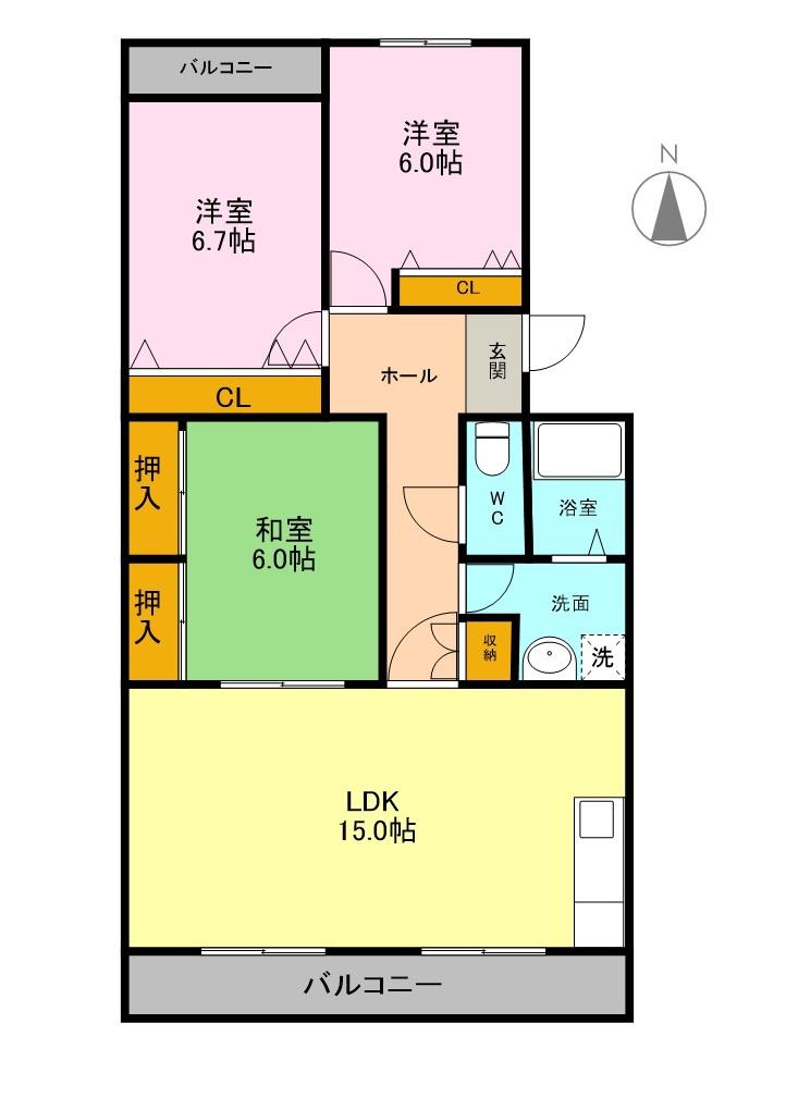 キャッスルMR(3LDK/4階)の間取り写真