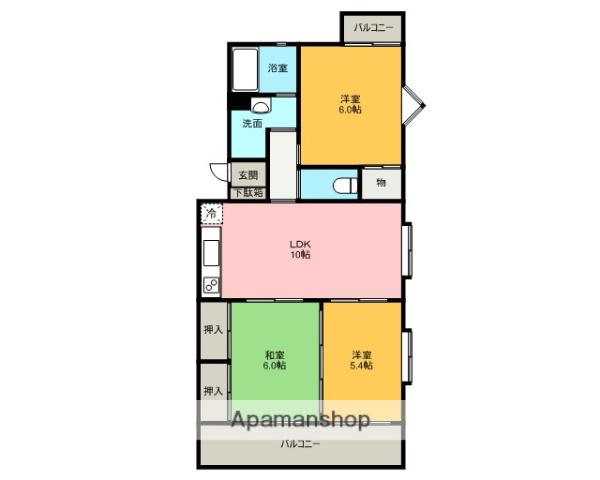 エバーグリーン(3LDK/1階)の間取り写真