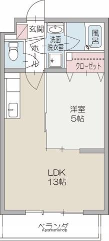 ココドール柚木(1LDK/2階)の間取り写真