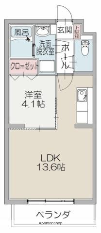 QUEEN HILLS(1LDK/1階)の間取り写真