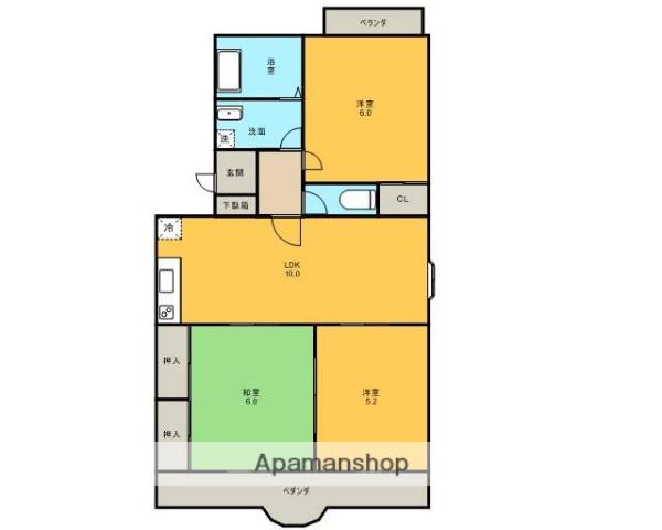 セントラルハイツ(3LDK/1階)の間取り写真