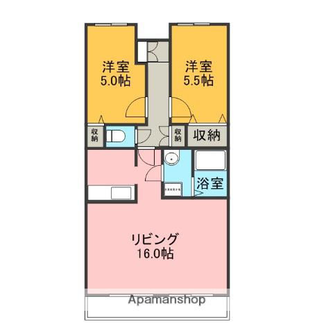 サニーハイツ(2LDK/3階)の間取り写真