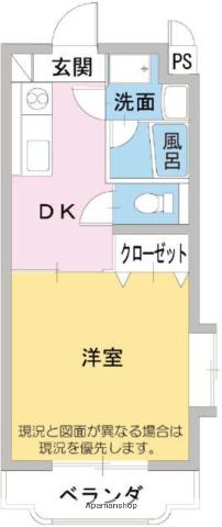 青葉ハイツⅠ(1K/1階)の間取り写真
