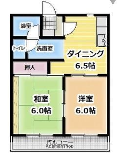 やまぼうしVILLAGEⅡ(2DK/3階)の間取り写真