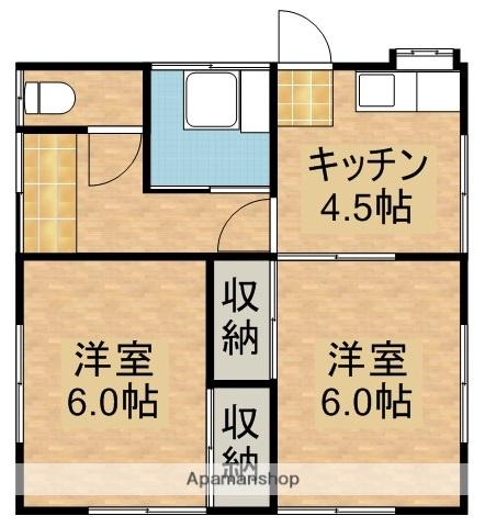 岳南電車 岳南富士岡駅 徒歩12分 1階建 築53年(2DK)の間取り写真