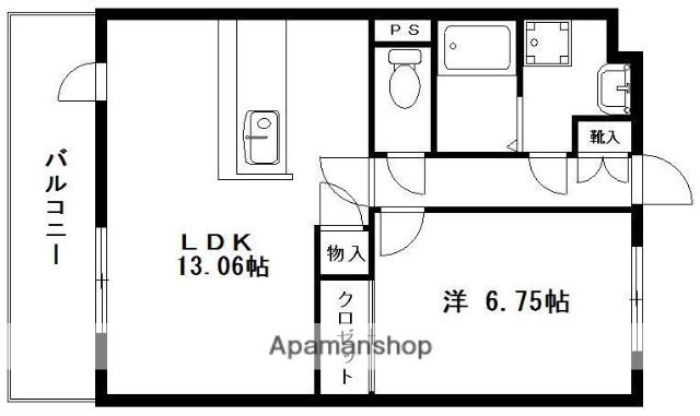 グランストークカメリア(1LDK/1階)の間取り写真