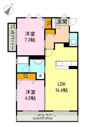 コフレ・アン(2LDK/2階)の間取り写真