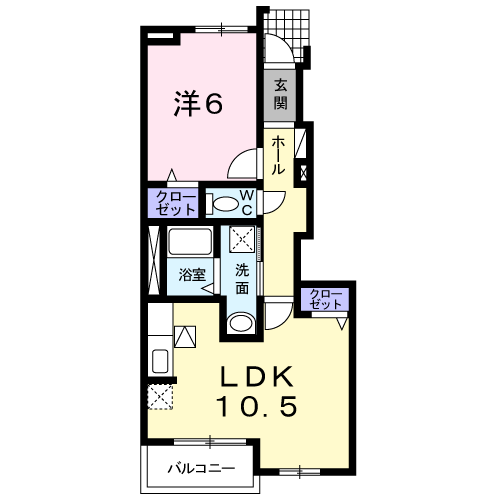 プロムナード・ソレイユ(1LDK/1階)の間取り写真
