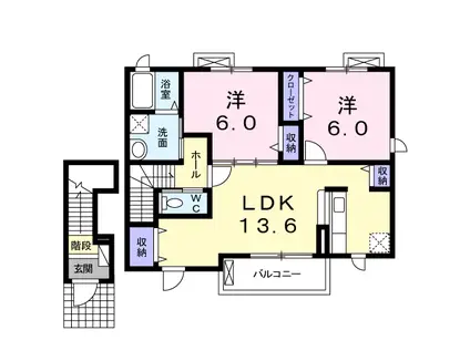 プリムローズ(2LDK/2階)の間取り写真