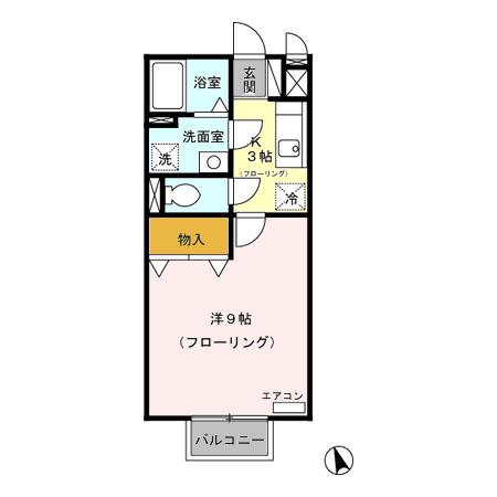 サンベルテ(1K/2階)の間取り写真