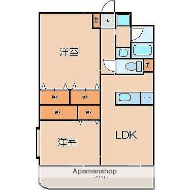 エレガントライフⅤ(2LDK/3階)の間取り写真