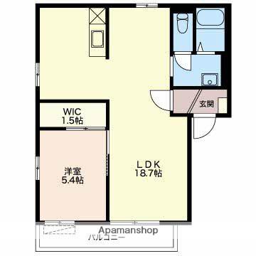 ファミール富士(1LDK/2階)の間取り写真