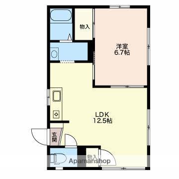 フレグランスかつまた(1LDK/1階)の間取り写真