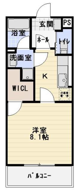 ドムス東静岡(1K/2階)の間取り写真