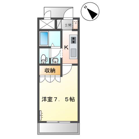 CASA VERDE(1K/2階)の間取り写真