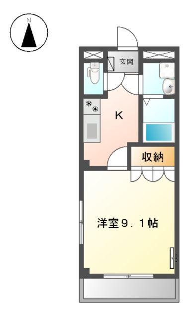 エスプラネード(1K/3階)の間取り写真