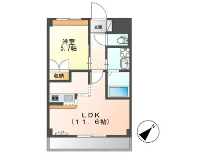 シティ・コート葵(1LDK/5階)の間取り写真