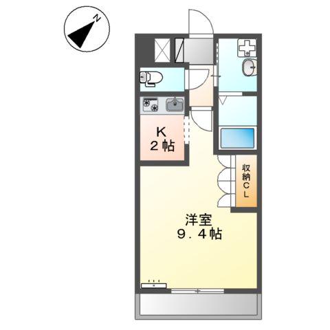 静岡鉄道静岡清水線 狐ケ崎駅 徒歩21分 2階建 築19年(ワンルーム/2階)の間取り写真