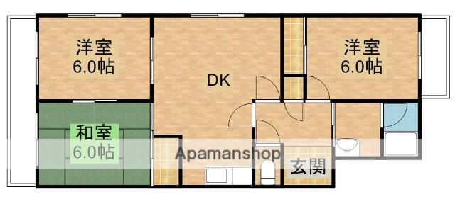 富士川マンション(3DK/2階)の間取り写真